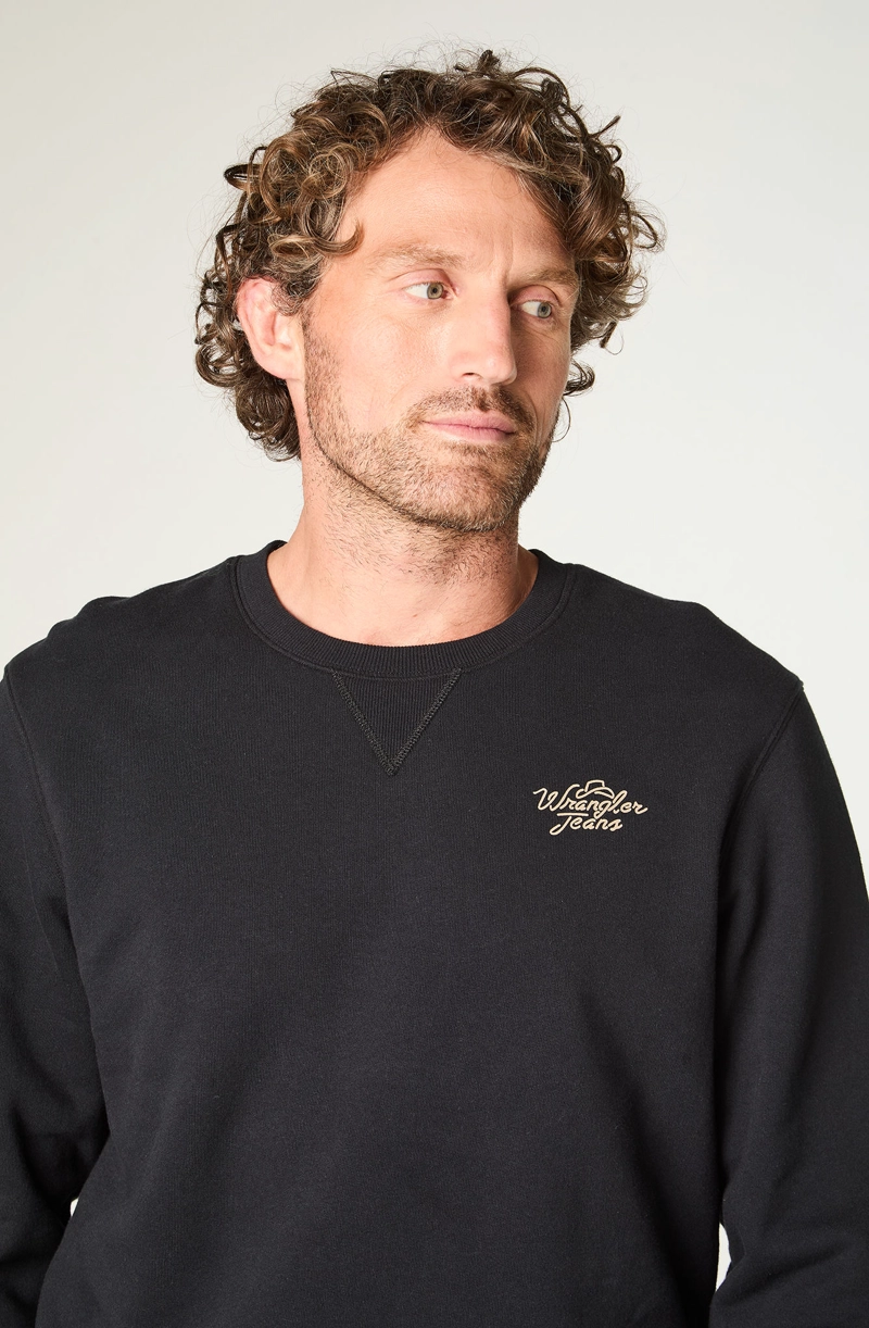 POLERON HOMBRE CREWNECK GRAPHIC REGULAR FIT NEGRO - 3