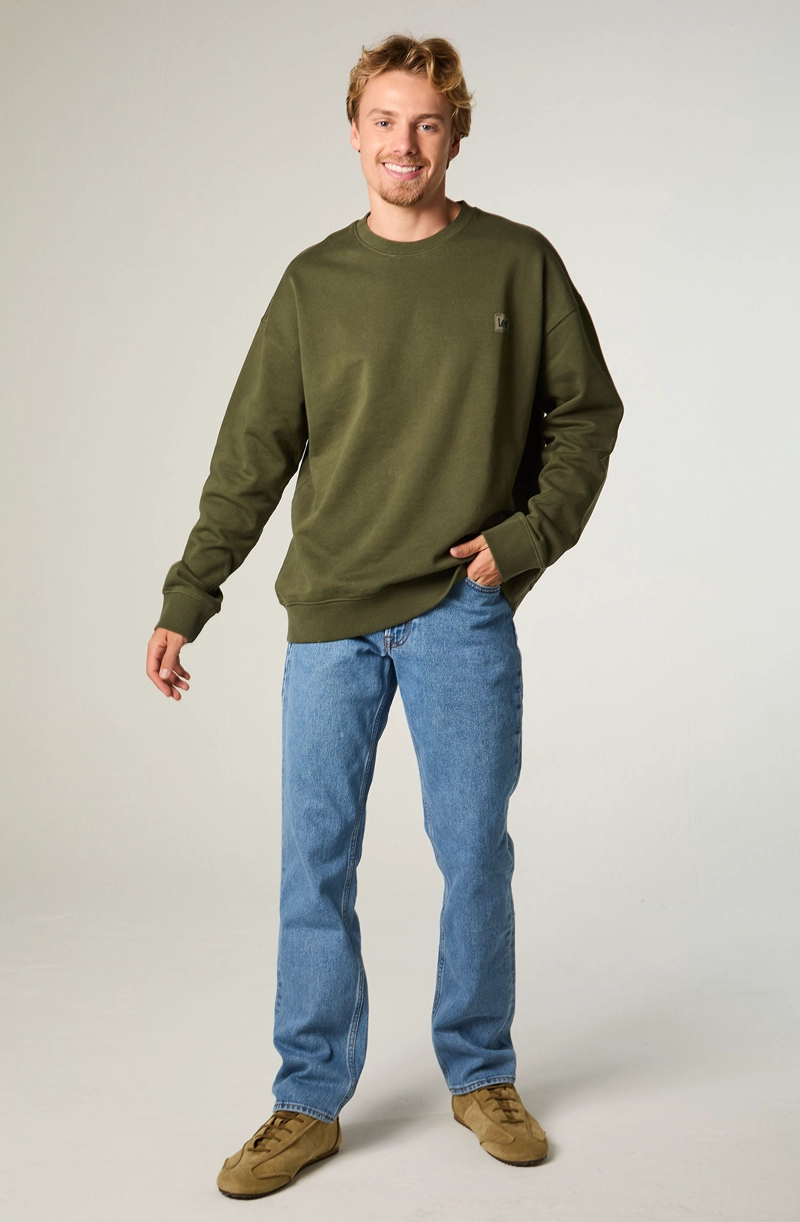 POLERON HOMBRE REGULAR VERDE MILITAR LABEL - 2