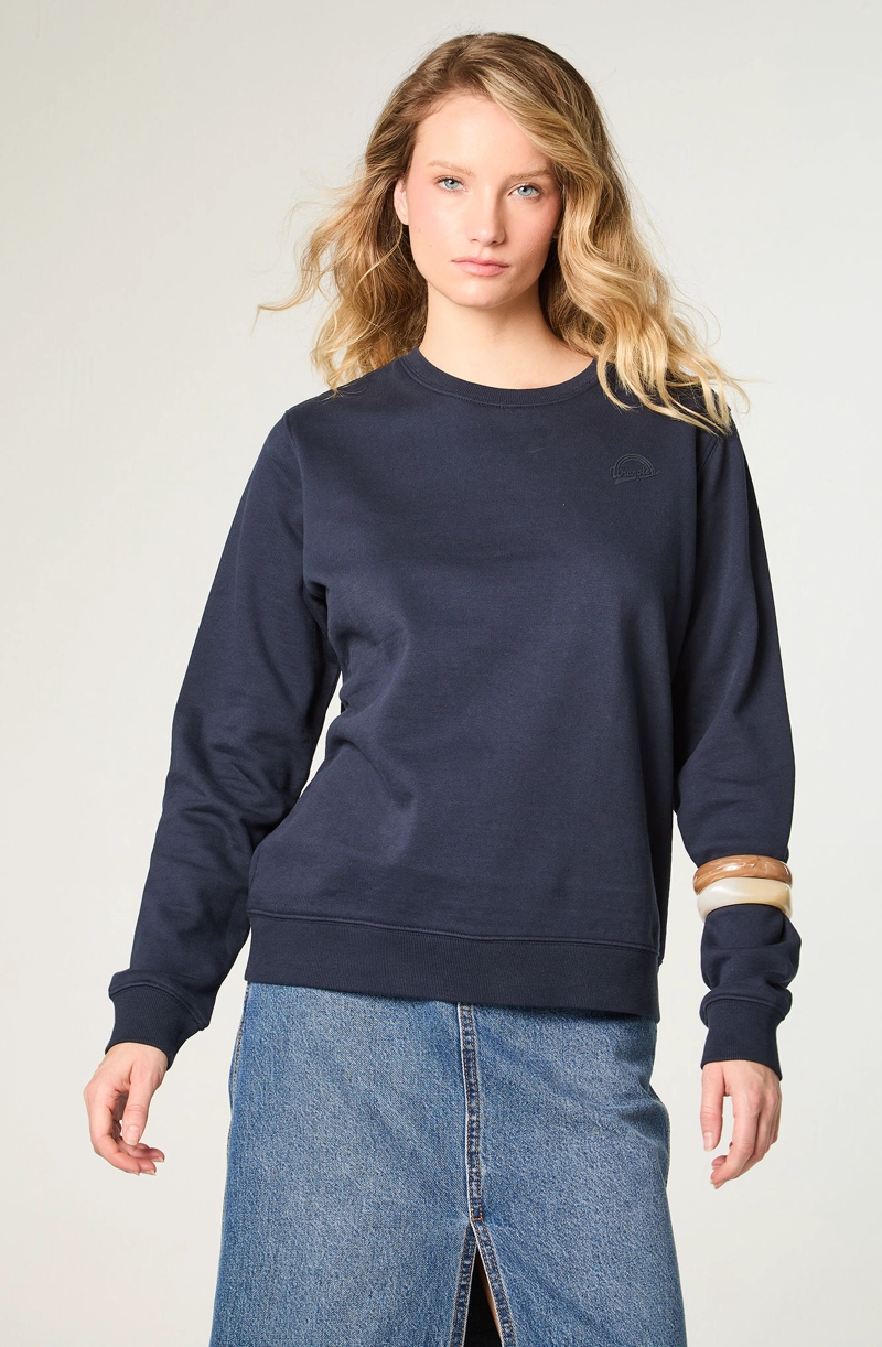POLERON MUJER CREWNECK REGULAR FIT AZUL - 1