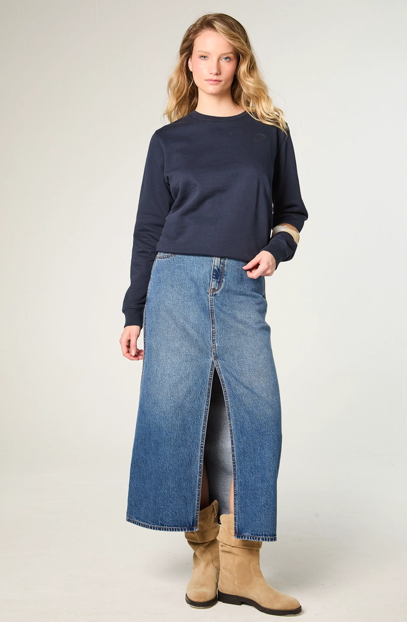 POLERON MUJER CREWNECK REGULAR FIT AZUL - 2