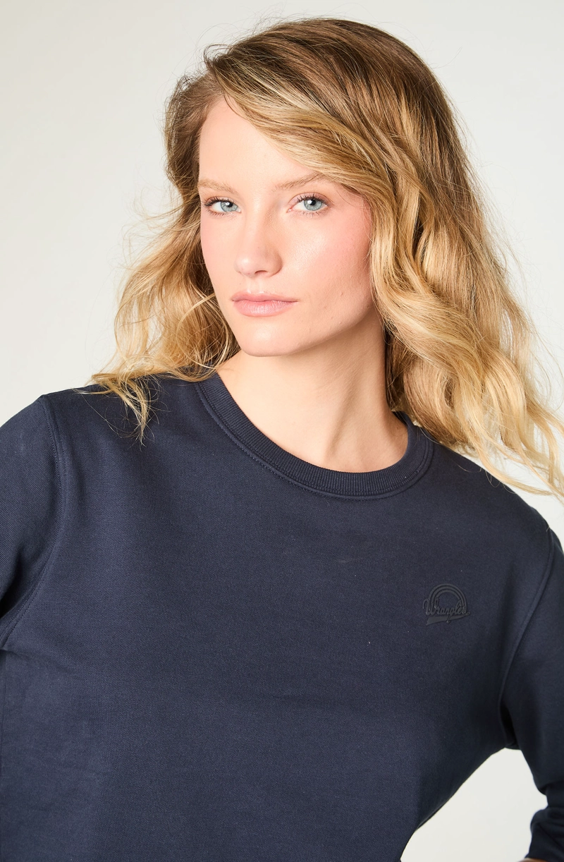 POLERON MUJER CREWNECK REGULAR FIT AZUL - 3