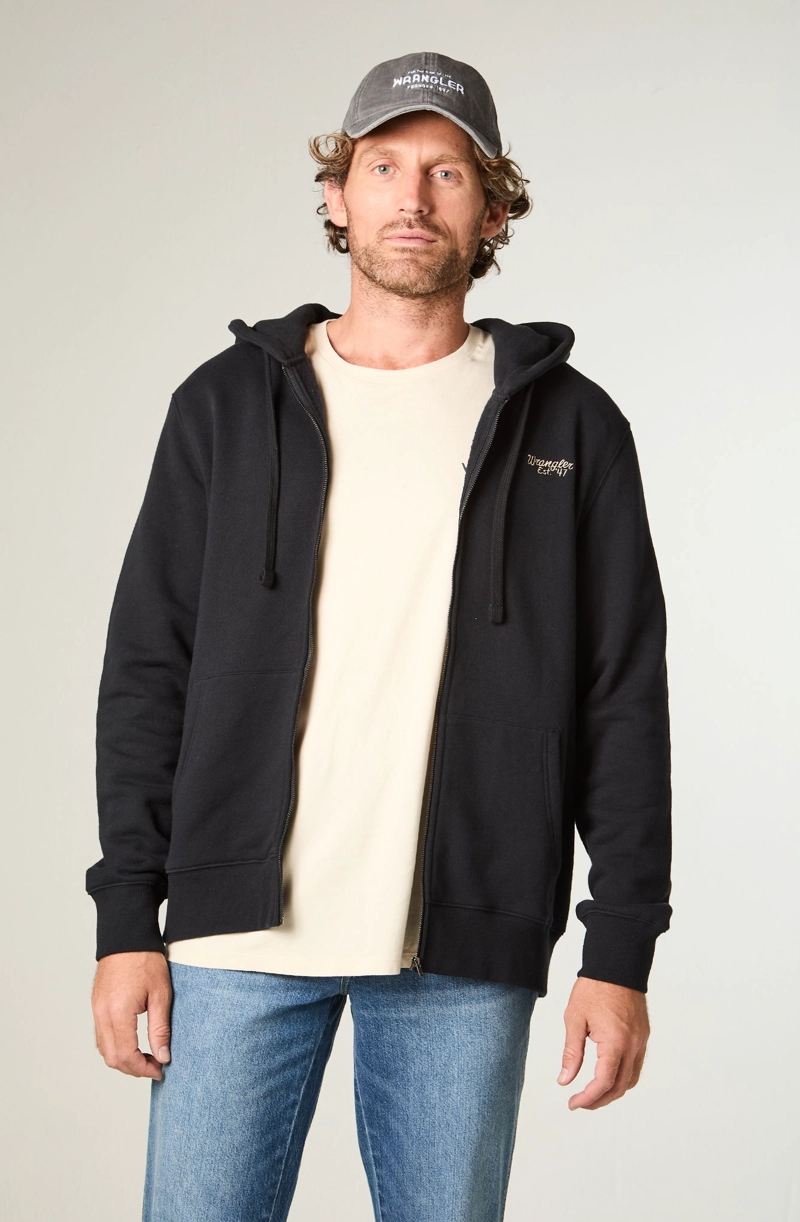 POLERON HOMBRE HOODIE FULL ZIPER REGULAR FIT NEGRO - 1