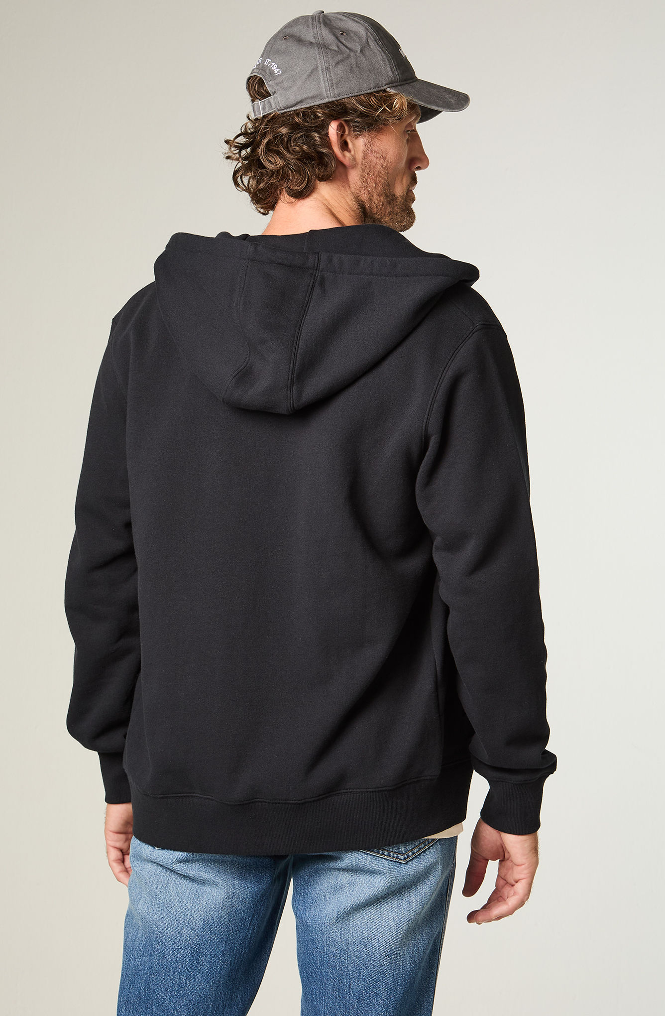 POLERON HOMBRE HOODIE FULL ZIPER REGULAR FIT NEGRO - 4