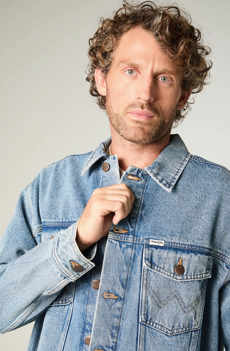 CHAQUETA HOMBRE SHERPA DENIM REGULAR FIT CELESTE - 2