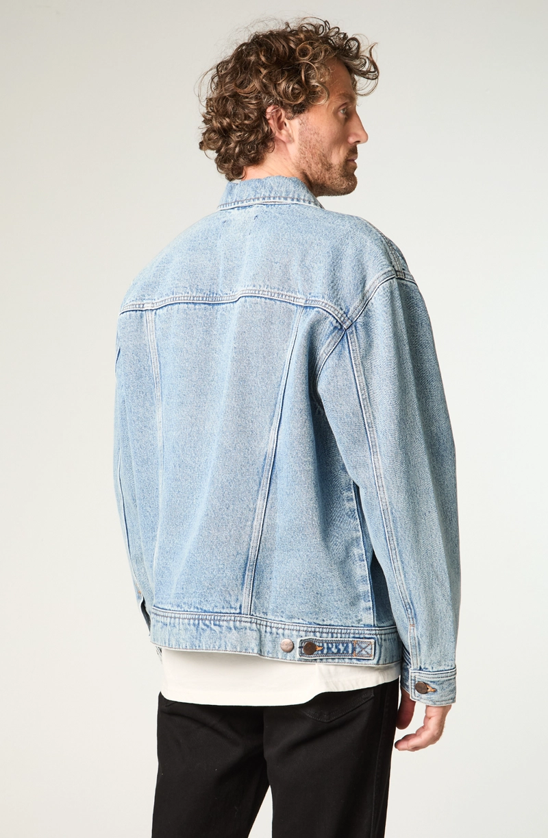 CHAQUETA HOMBRE SHERPA DENIM REGULAR FIT CELESTE - 5