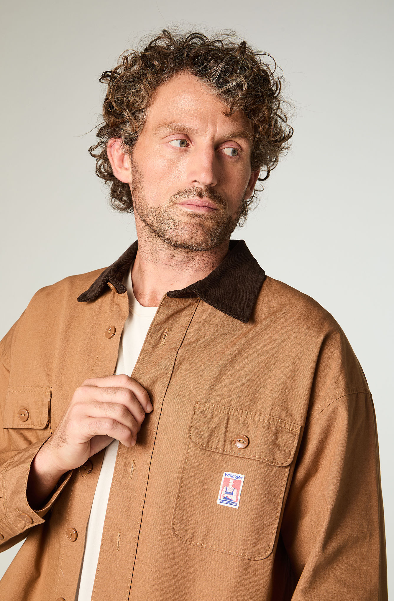 SOBRECAMISA HOMBRE CJ OVERSHIRT OVERSIZE CAFE - 3