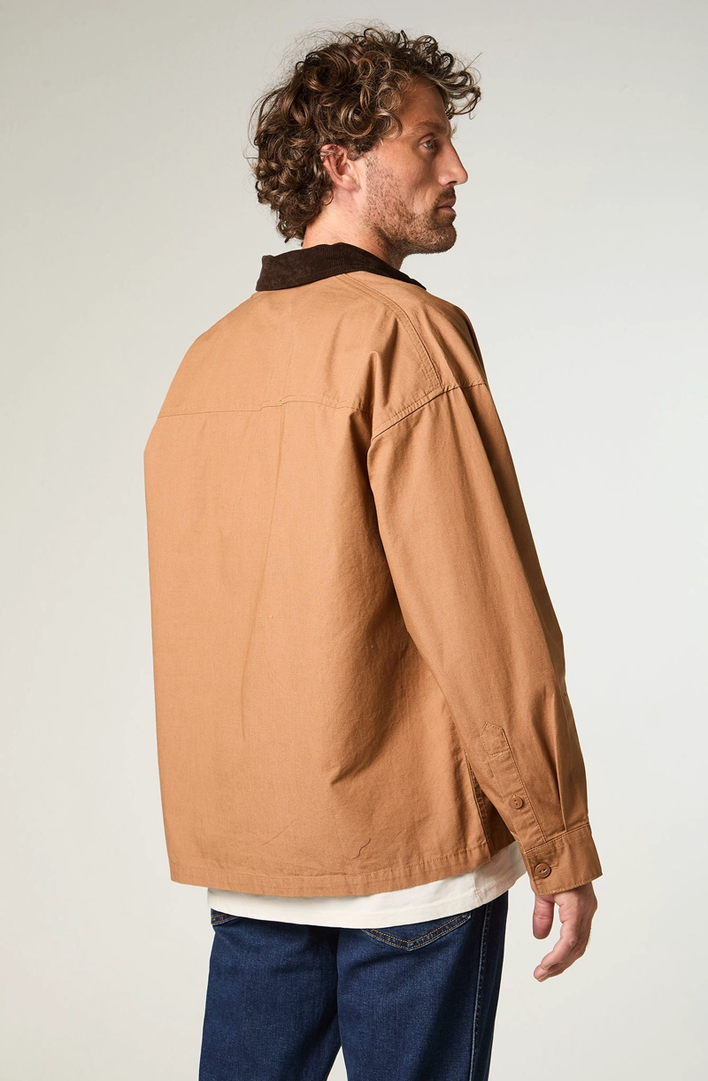SOBRECAMISA HOMBRE CJ OVERSHIRT OVERSIZE CAFE - 4