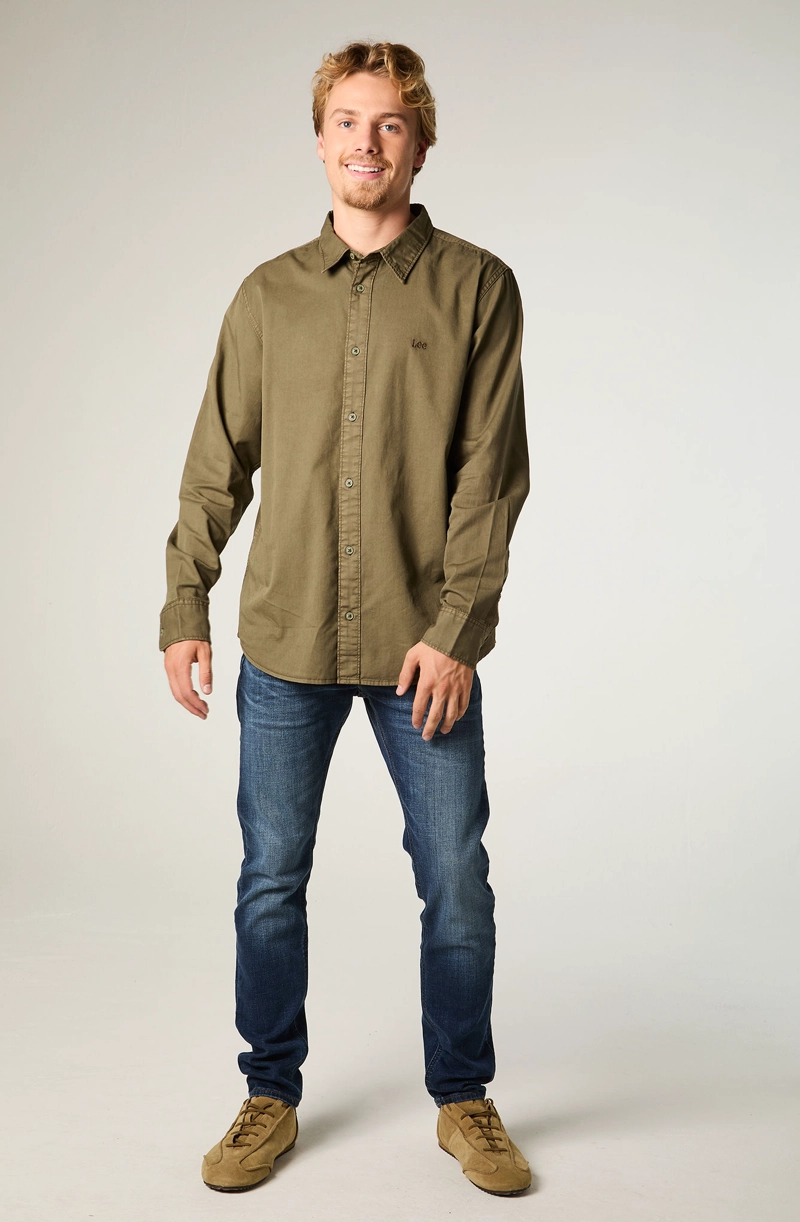 CAMISA  HOMBRE REGULAR VERDE BORDADO - 2