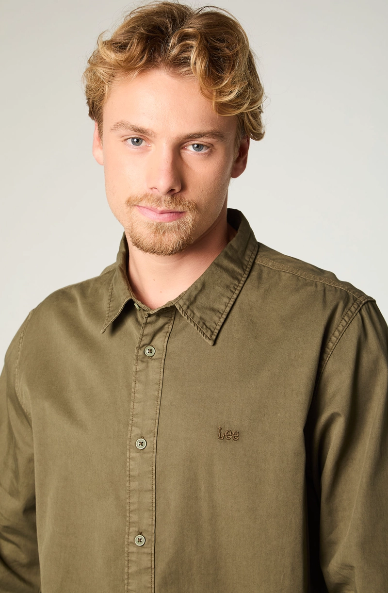 CAMISA  HOMBRE REGULAR VERDE BORDADO - 3