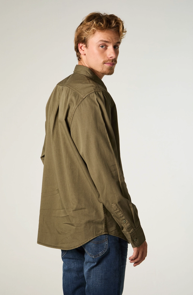 CAMISA  HOMBRE REGULAR VERDE BORDADO - 4