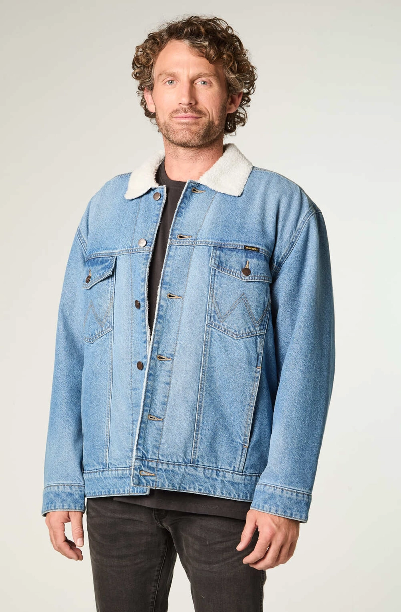 CHAQUETA HOMBRE SHERPA DENIM REGULAR FIT AZUL - 1