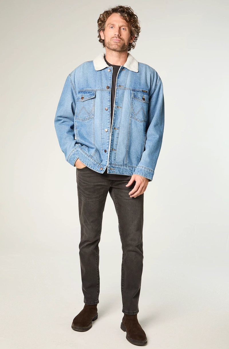 CHAQUETA HOMBRE SHERPA DENIM REGULAR FIT AZUL - 3