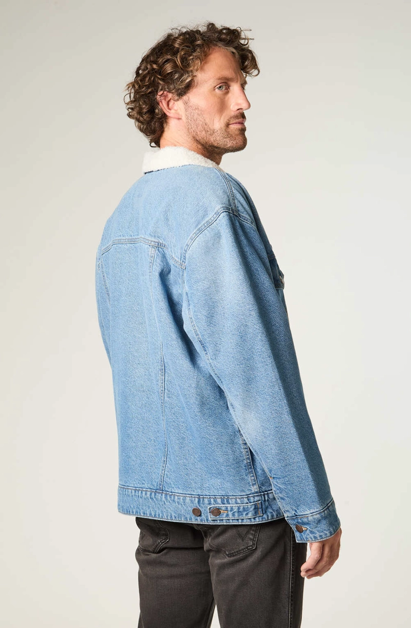 CHAQUETA HOMBRE SHERPA DENIM REGULAR FIT AZUL - 4