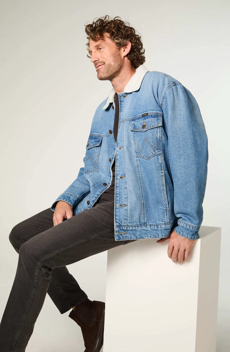 CHAQUETA HOMBRE SHERPA DENIM REGULAR FIT AZUL - 5