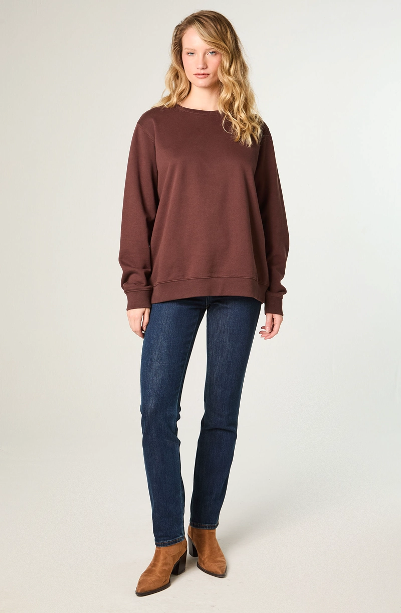 POLERON MUJER CREWNECK REGULAR FIT CAFE - 2