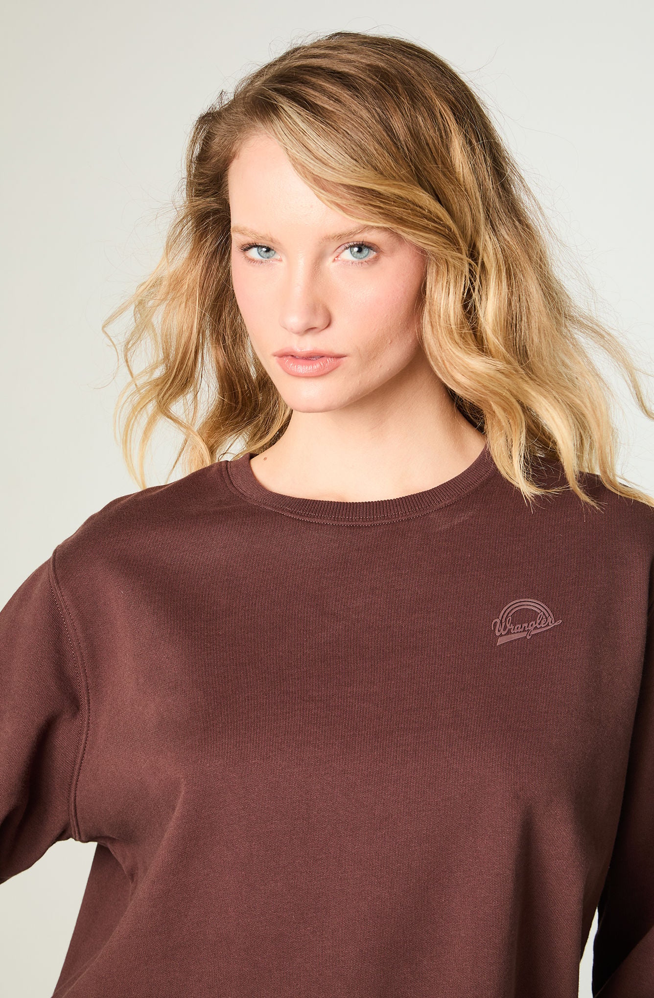 POLERON MUJER CREWNECK REGULAR FIT CAFE - 3