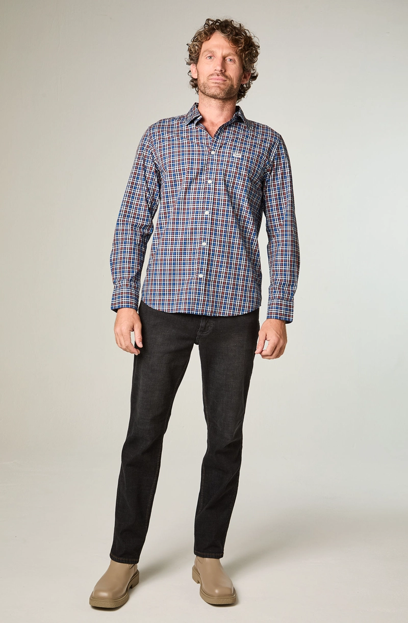 CAMISA HOMBRE 1 POCKET POPLIN REGULAR FIT AZUL - 2