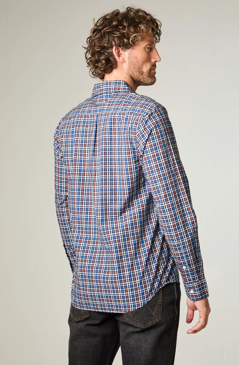 CAMISA HOMBRE 1 POCKET POPLIN REGULAR FIT AZUL - 4