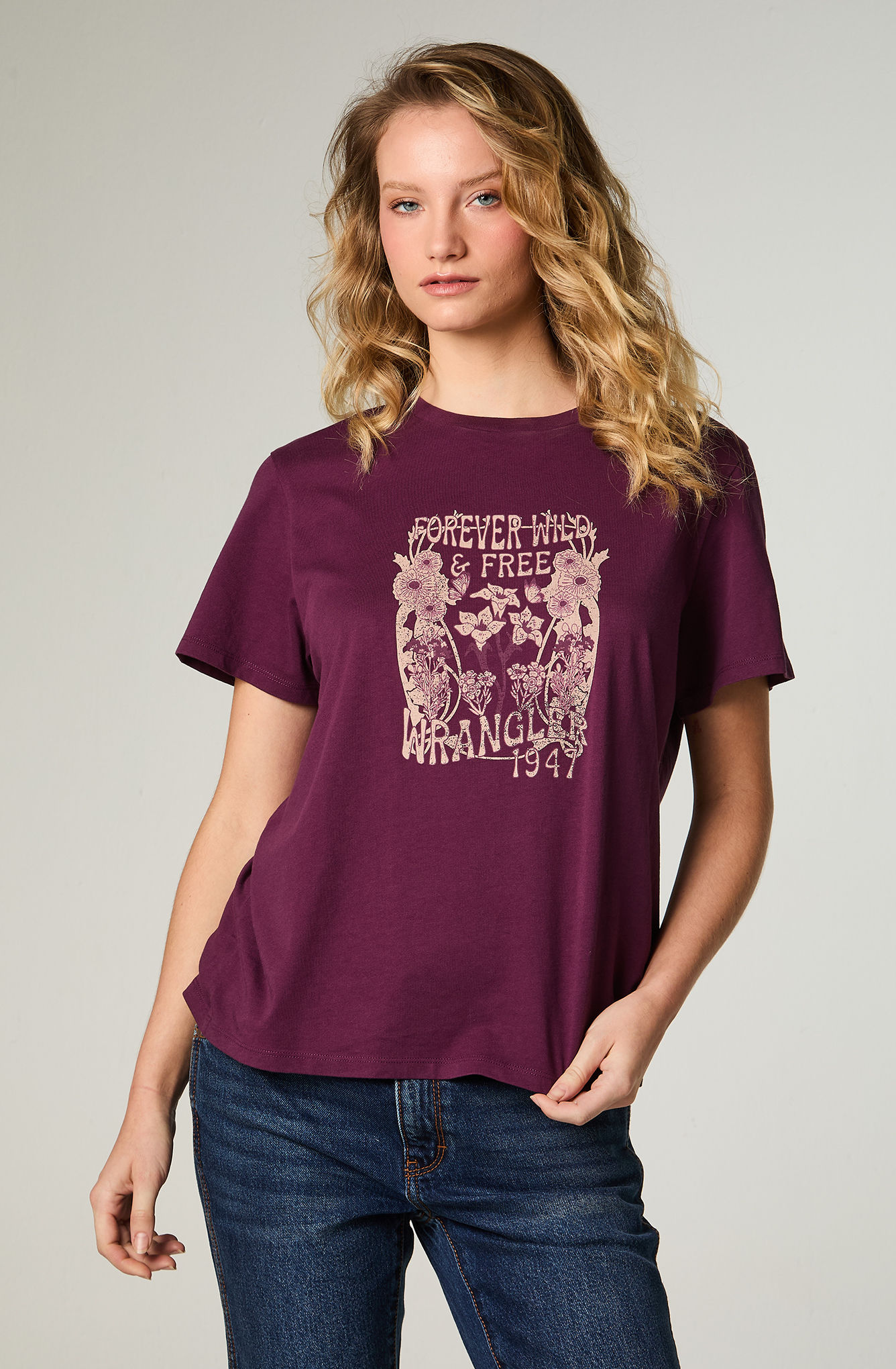 POLERA MUJER GRAPHIC TEE REGULAR FIT VIOLETA - 1