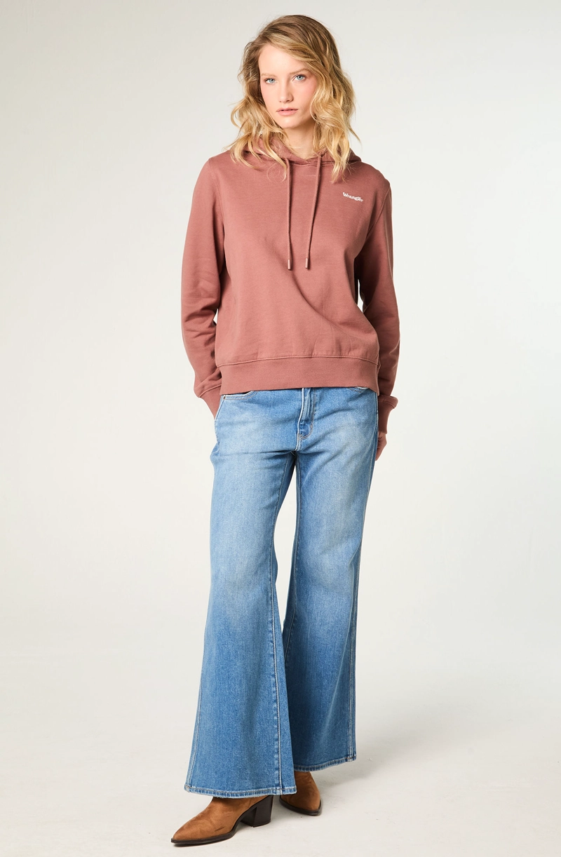 POLERON MUJER HOODIE REGULAR FIT CAFE - 2