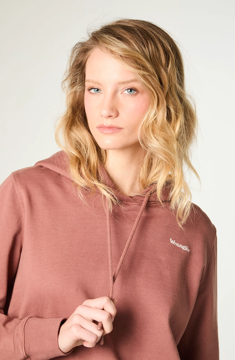 POLERON MUJER HOODIE REGULAR FIT CAFE - 3