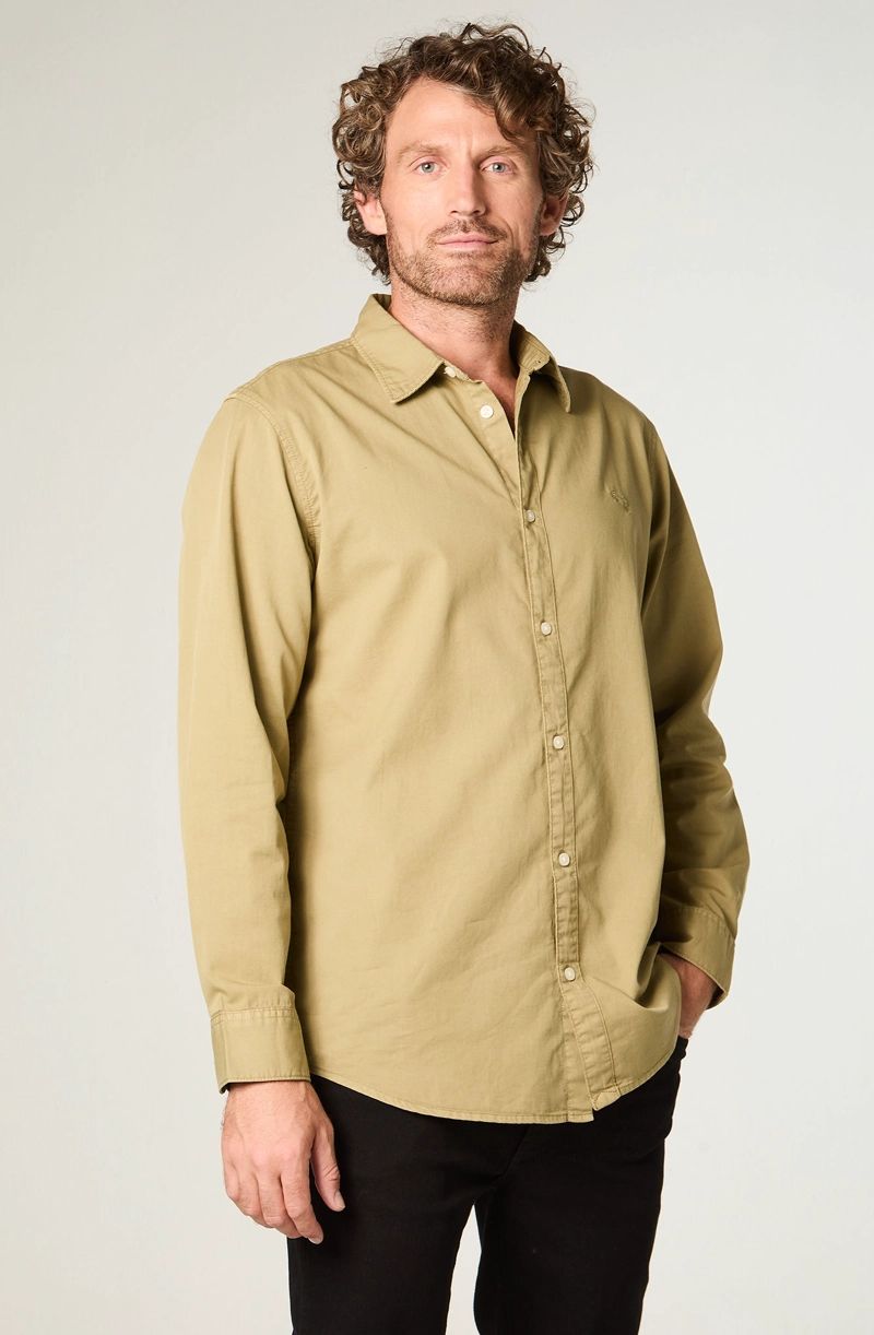 CAMISA HOMBRE LS NO POCKET REGULAR FIT VERDE - 1