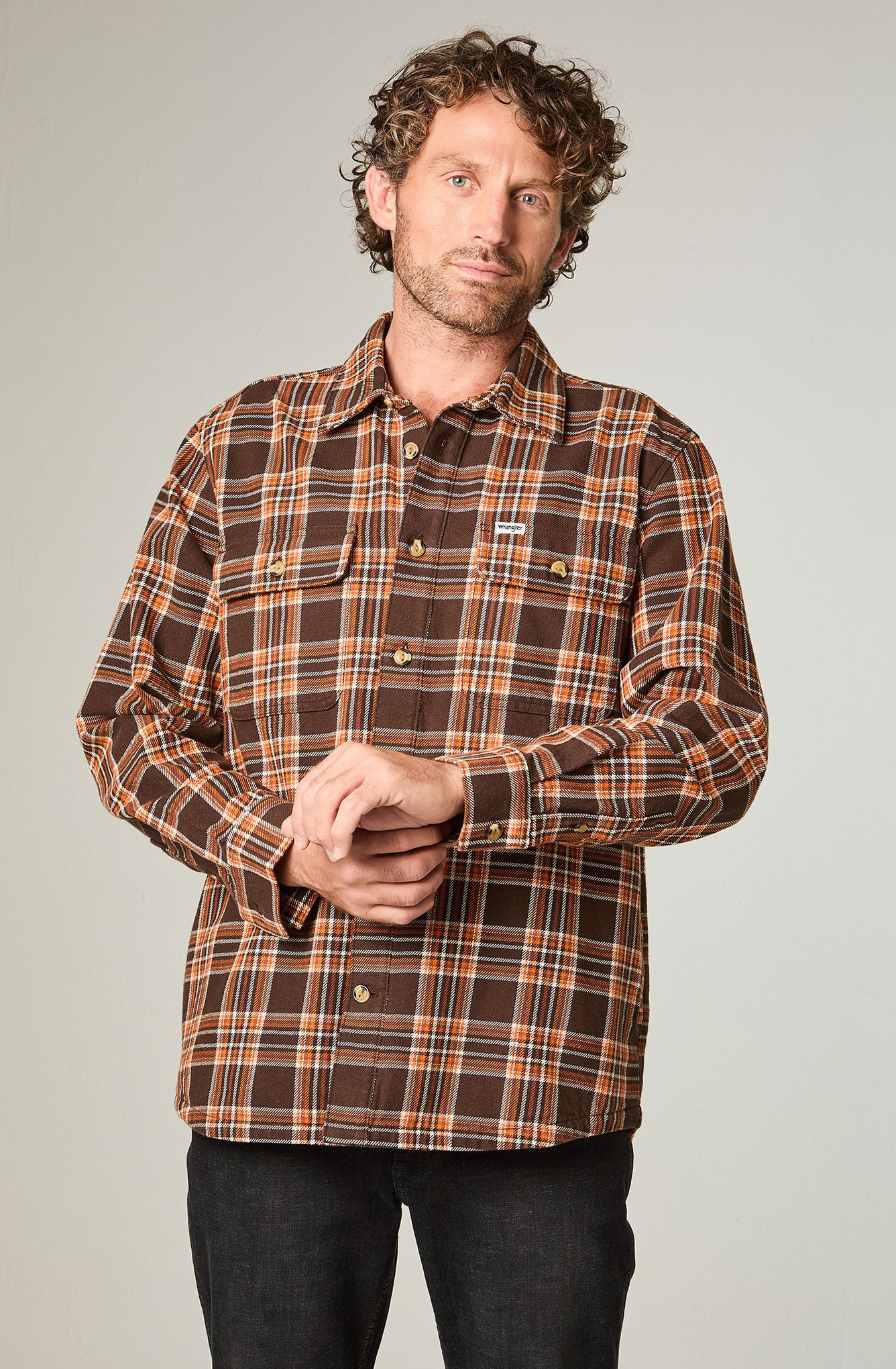 SOBRECAMISA HOMBRE UTILITY OVERSHIRT OVERSIZE CAFE - 1