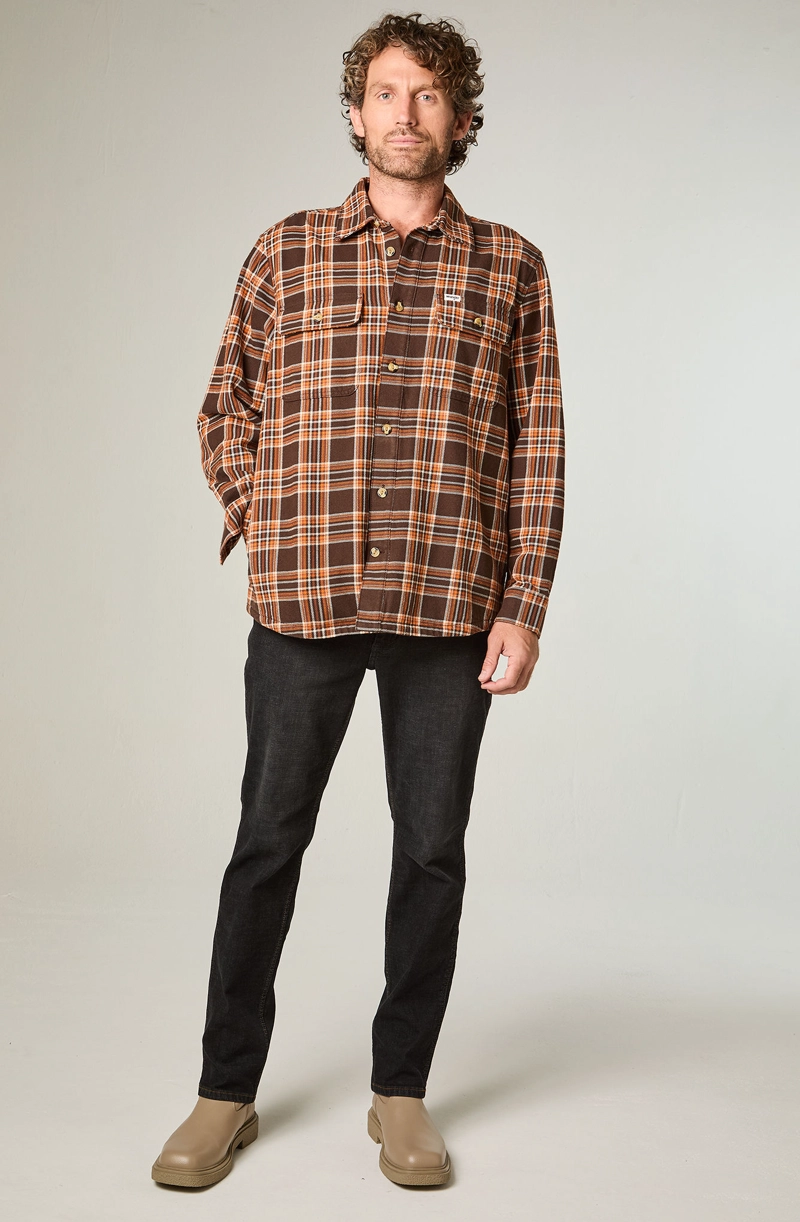 SOBRECAMISA HOMBRE UTILITY OVERSHIRT OVERSIZE CAFE - 2