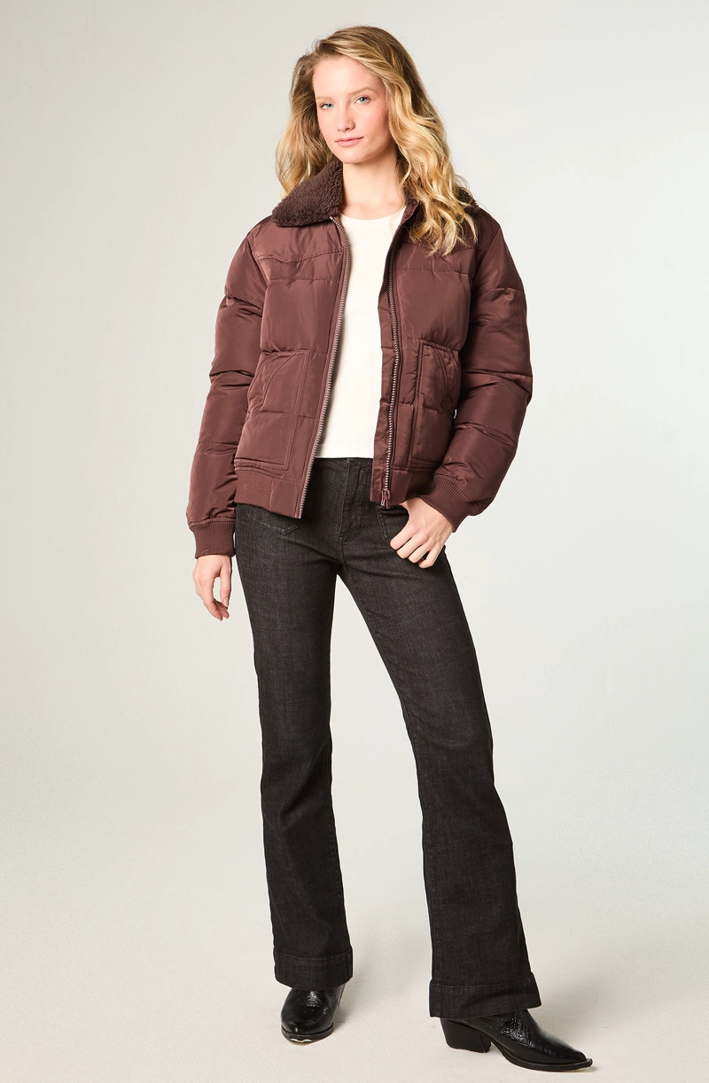 CHAQUETA MUJER WESTERN PUFFER REGULAR FIT CAFE - 2