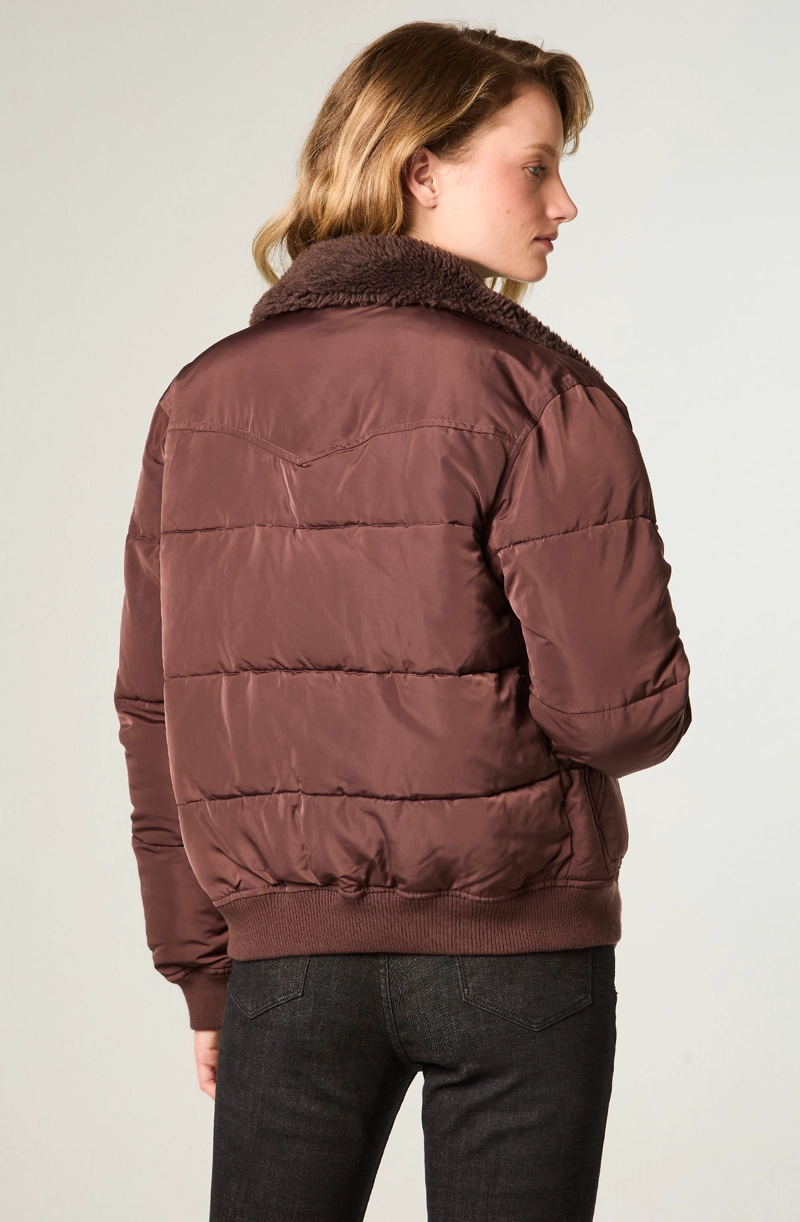 CHAQUETA MUJER WESTERN PUFFER REGULAR FIT CAFE - 4