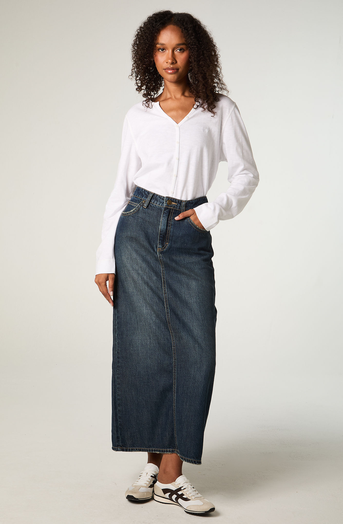 POLERA  MUJER REGULAR ECRU HENLEY - 2