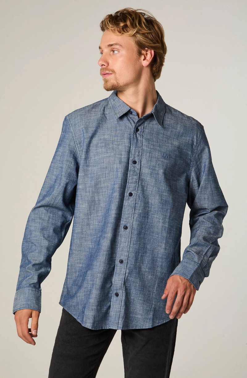 CAMISA  HOMBRE CLEAN REGULAR CELESTE - 1
