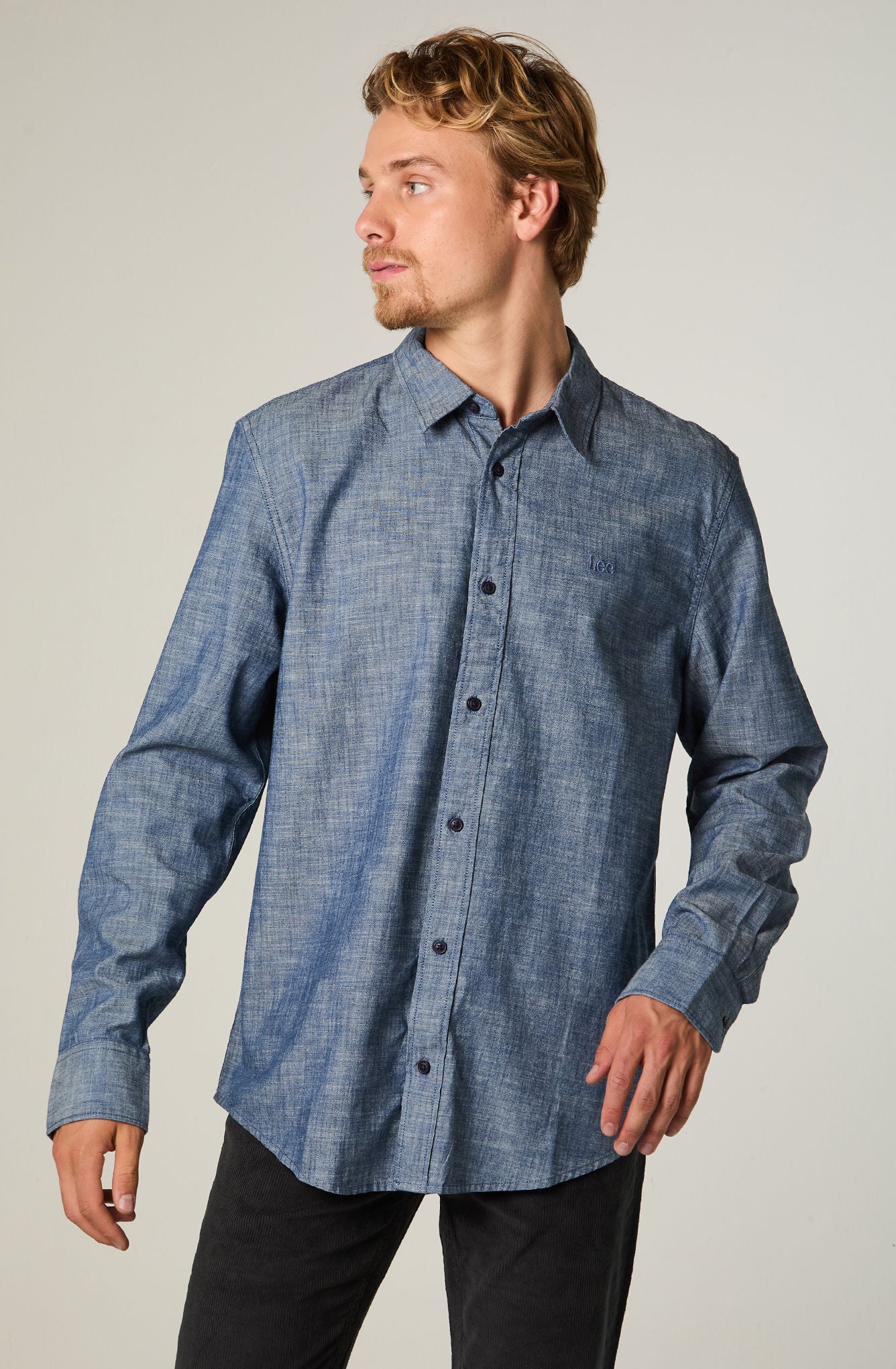 CAMISA  HOMBRE CLEAN REGULAR CELESTE - 1