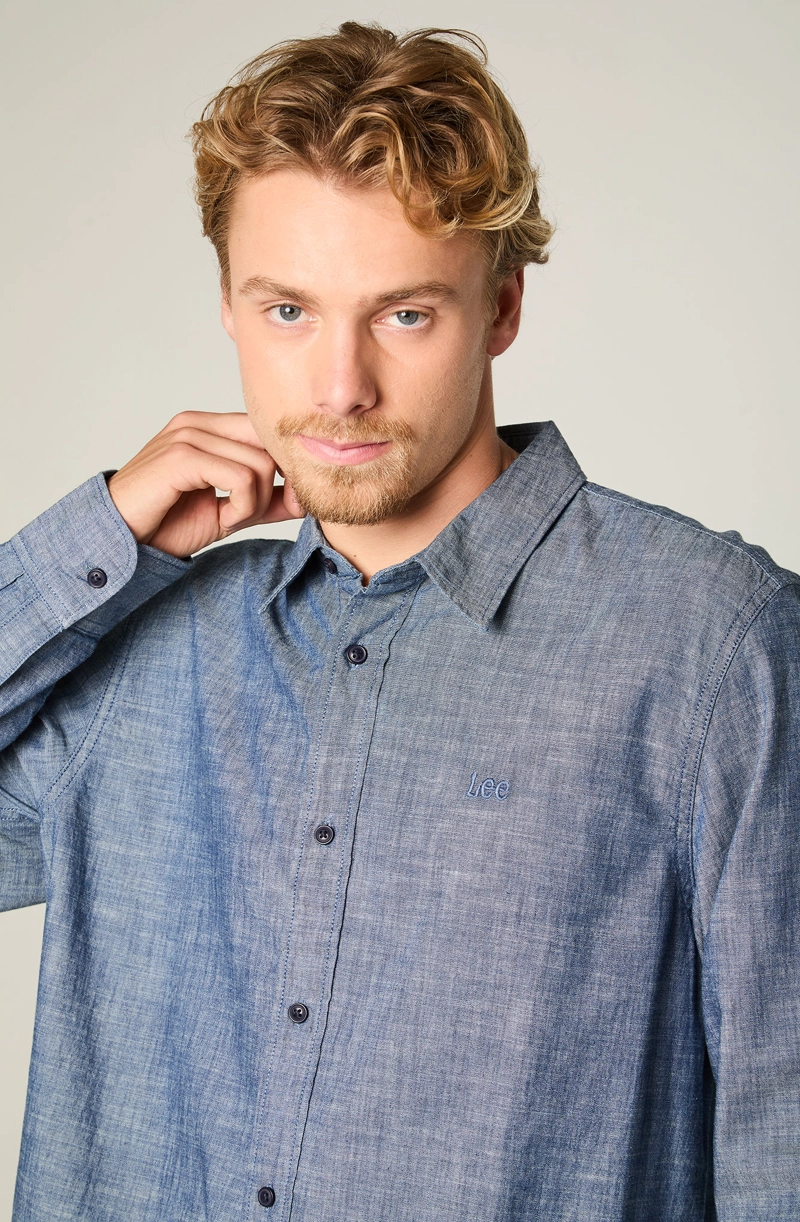CAMISA  HOMBRE CLEAN REGULAR CELESTE - 3