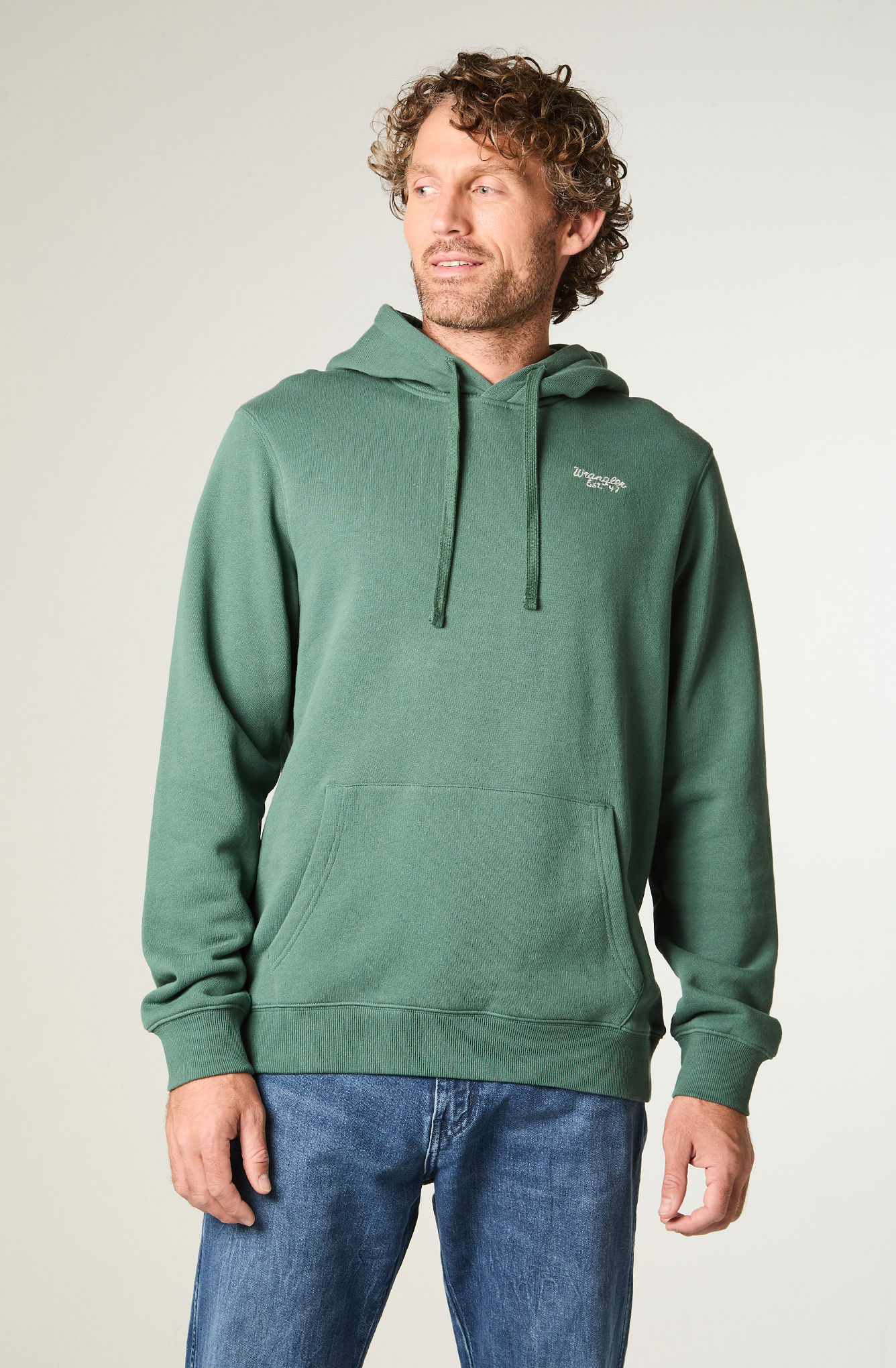 POLERON HOMBRE HOODIE REG REGULAR FIT VERDE - 1