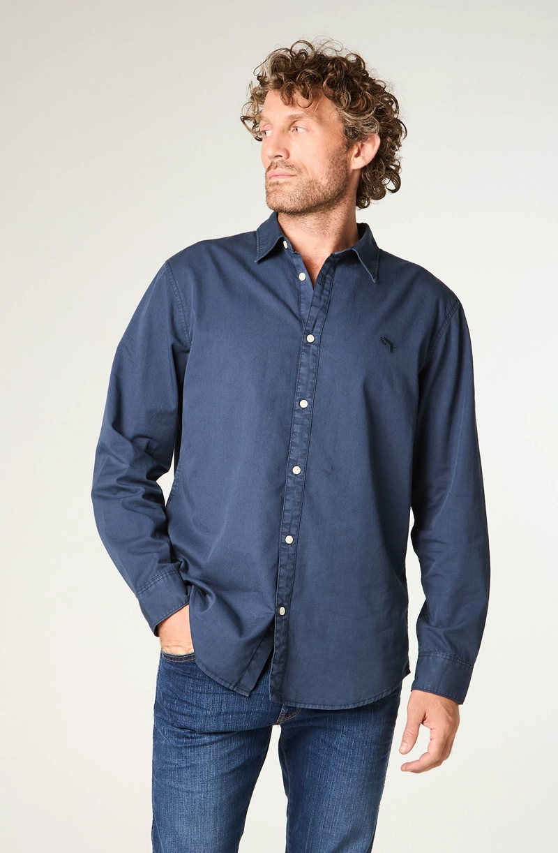 CAMISA HOMBRE LS NO POCKET REGULAR FIT AZUL - 1