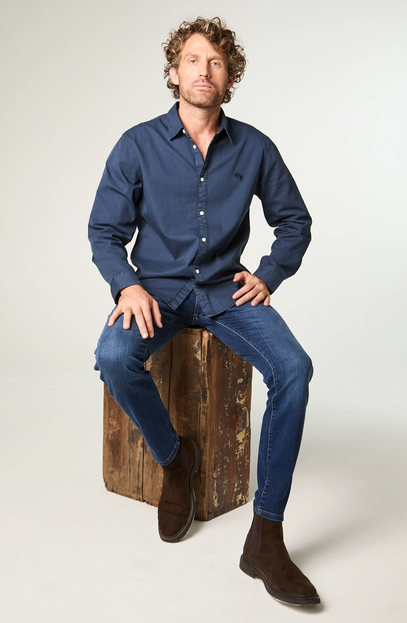 CAMISA HOMBRE LS NO POCKET REGULAR FIT AZUL - 4
