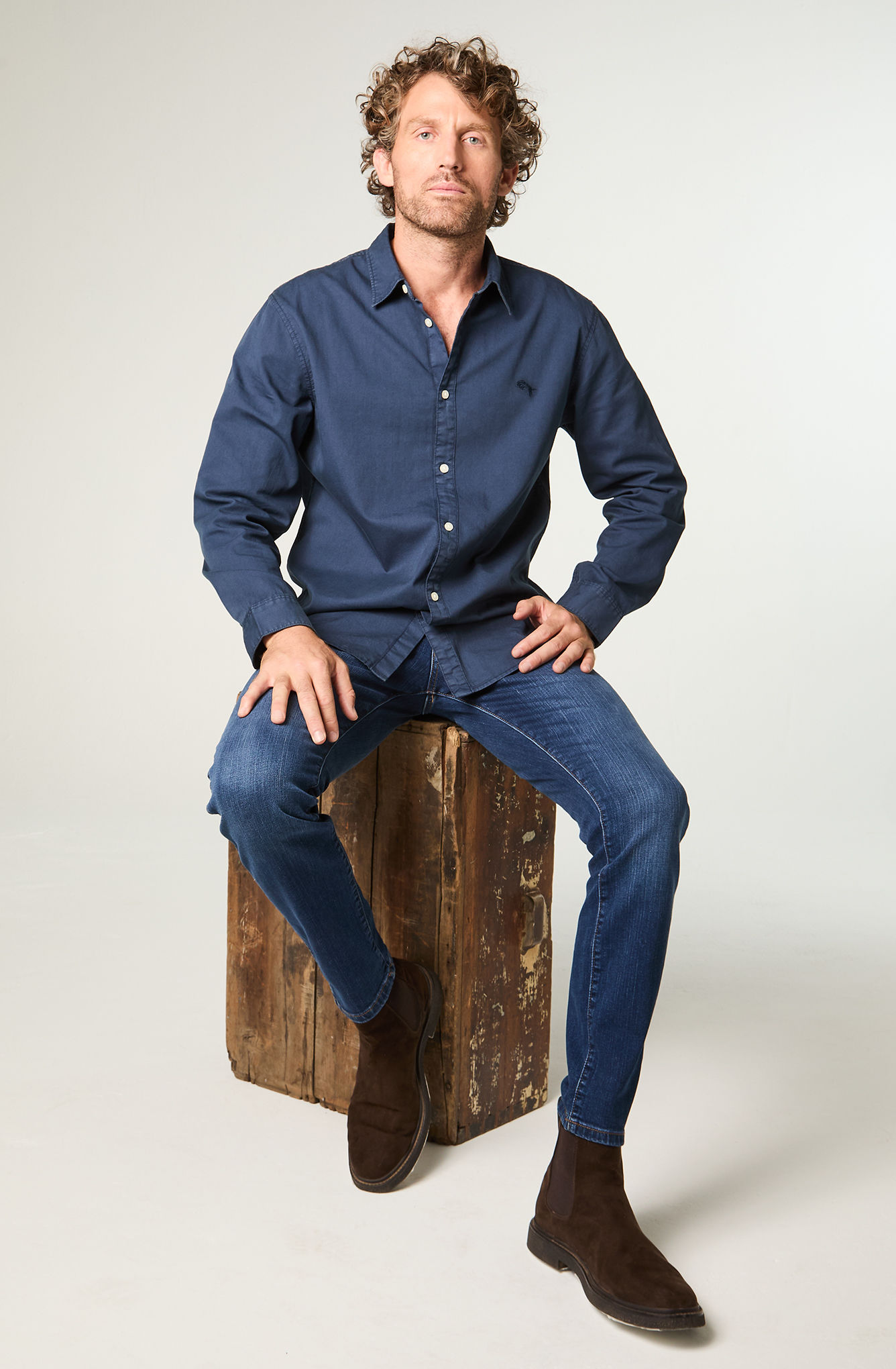 CAMISA HOMBRE LS NO POCKET REGULAR FIT AZUL - 4