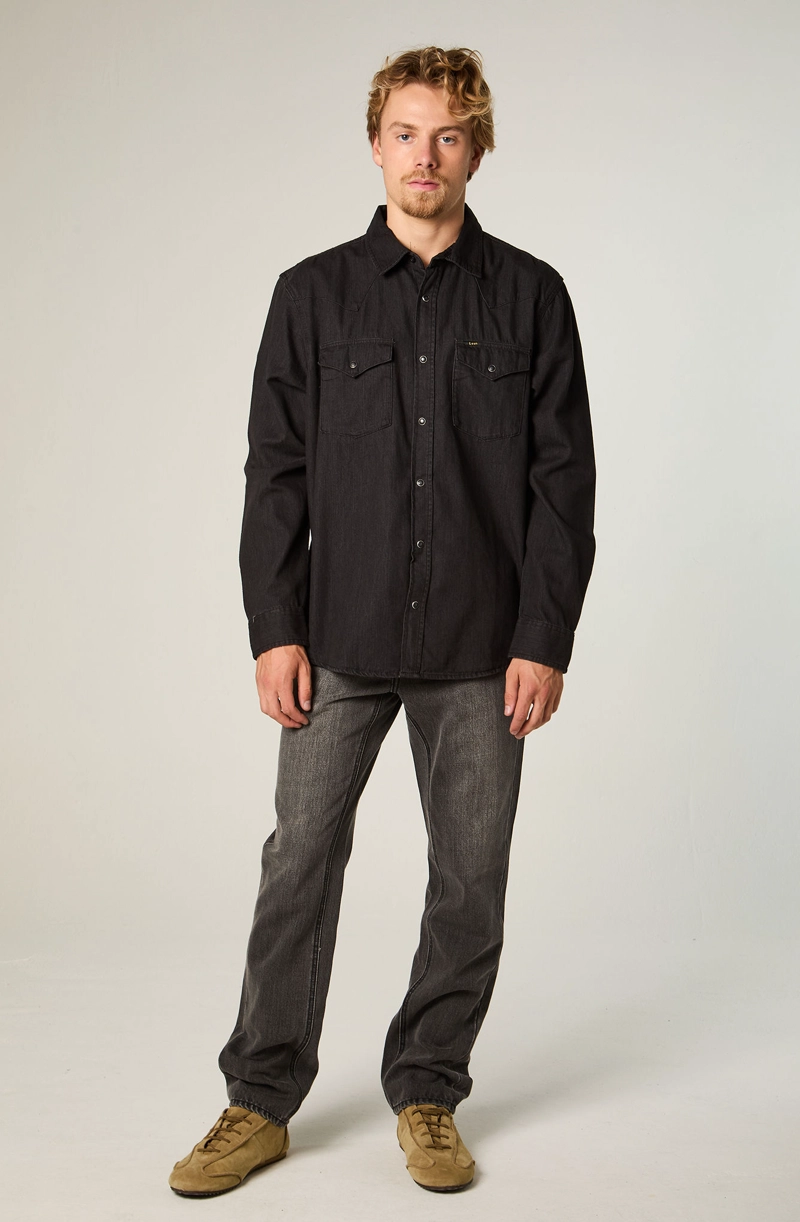 CAMISA  HOMBRE REGULAR NEGRO WESTERN - 2