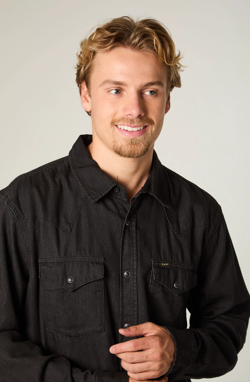 CAMISA  HOMBRE REGULAR NEGRO WESTERN - 3