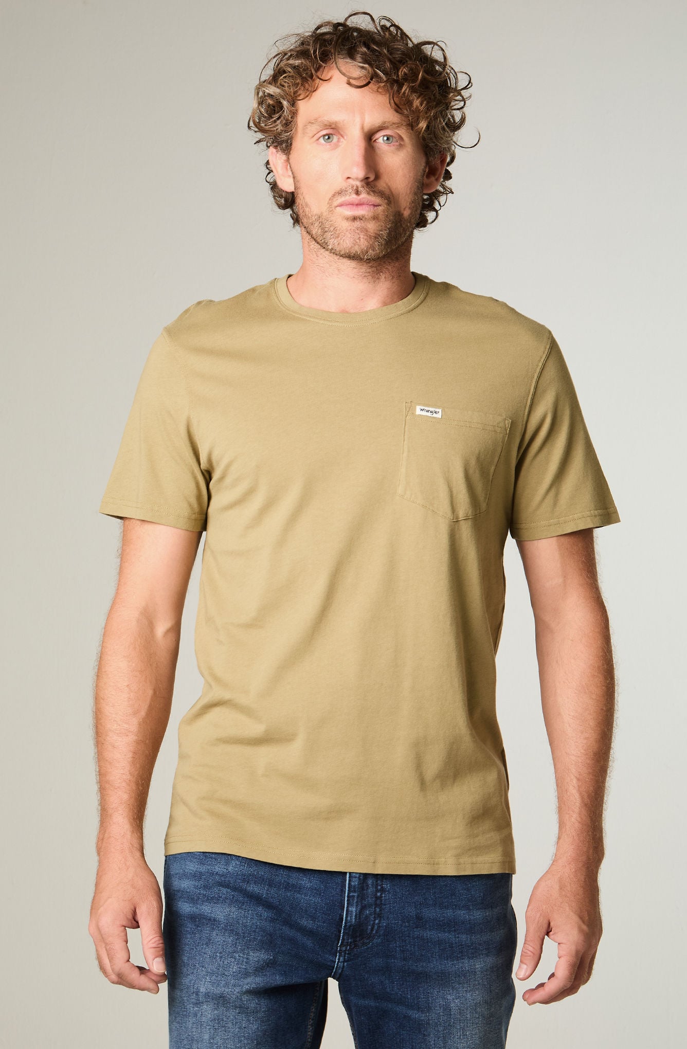 POLERA HOMBRE SS POCKET TEE REGULAR FIT VERDE MILITAR - 1