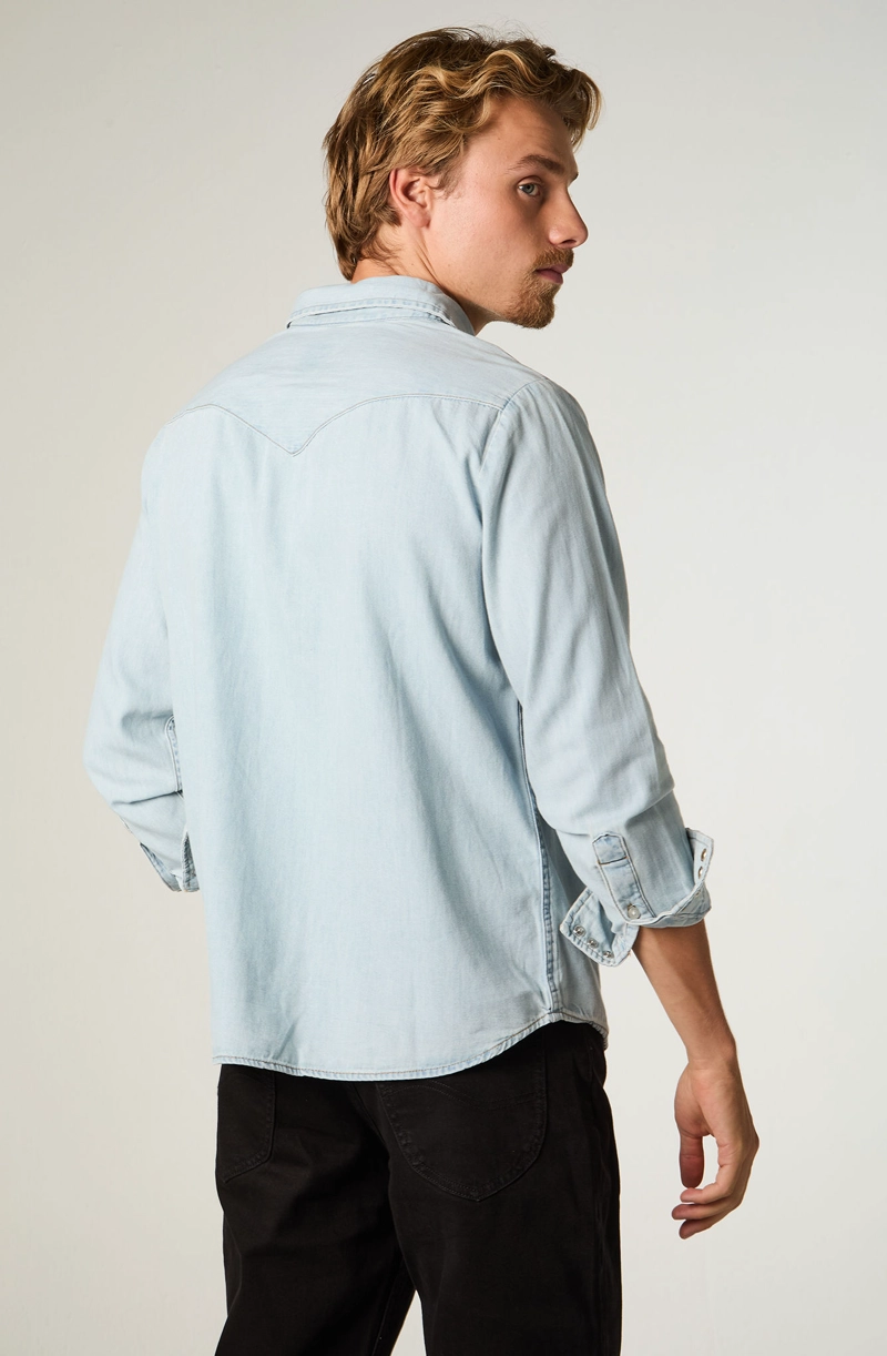 CAMISA  MUJER REGULAR CELESTE WESTERN - 4