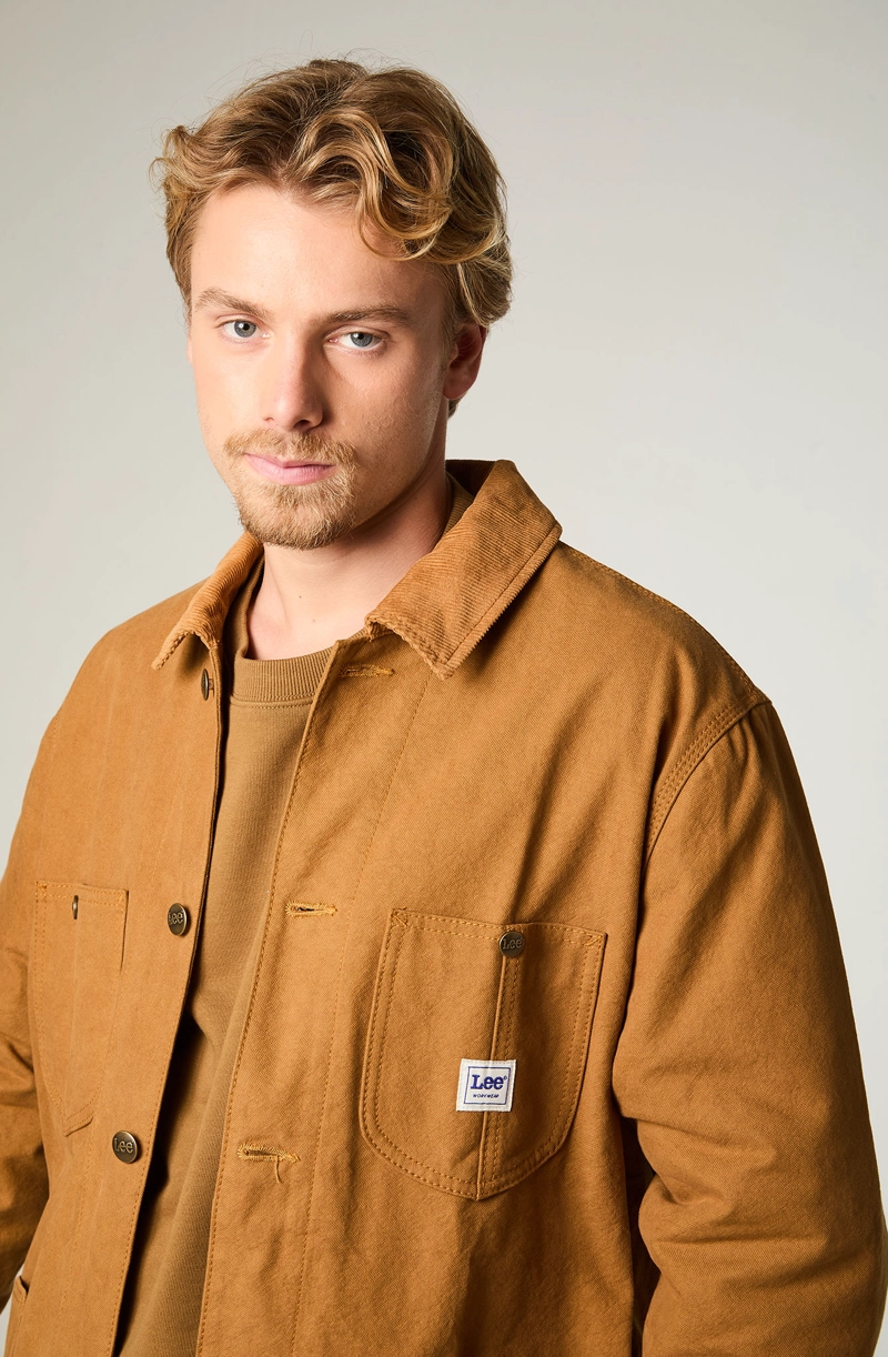 CHAQUETA HOMBRE LOOSE CAMEL CANVAS - 3