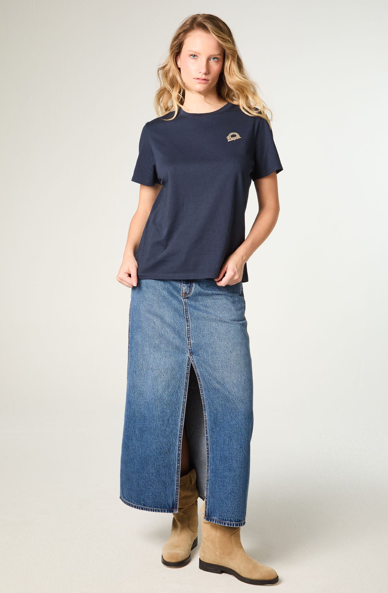 POLERA MUJER RINGER TEE REGULAR FIT AZUL - 2