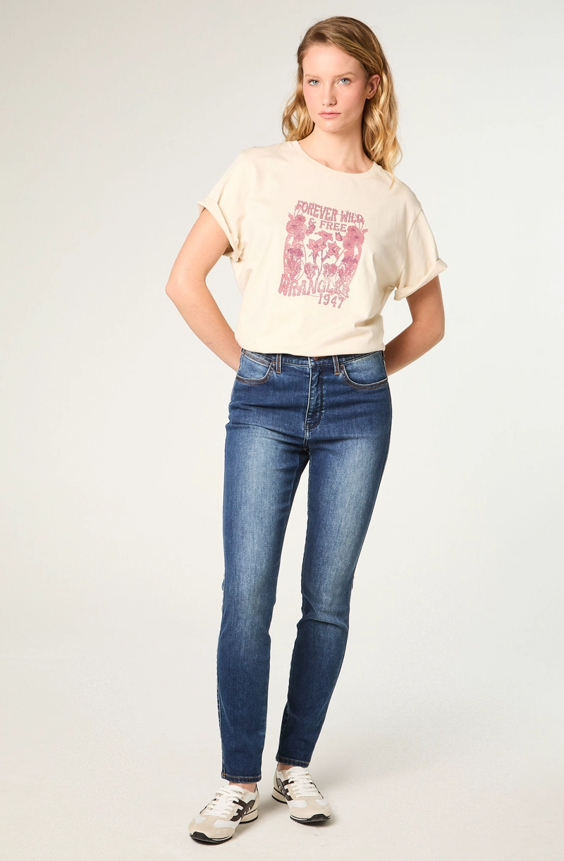 POLERA MUJER GRAPHIC TEE REGULAR FIT BLANCO - 4