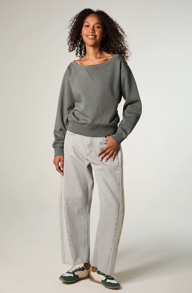 POLERON MUJER CROP PETROLEO SHOULDERS - 2