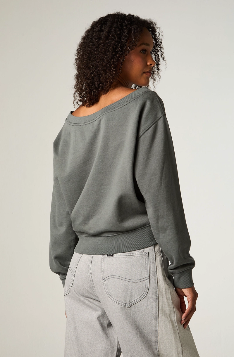POLERON MUJER CROP PETROLEO SHOULDERS - 4