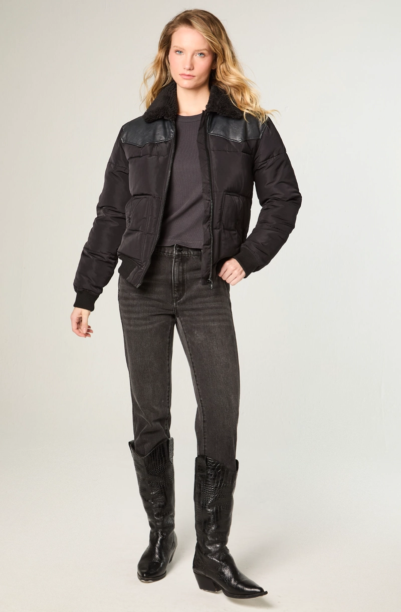CHAQUETA MUJER WESTERN PUFFER REGULAR FIT NEGRO - 2