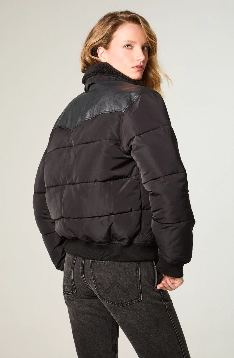 CHAQUETA MUJER WESTERN PUFFER REGULAR FIT NEGRO - 4