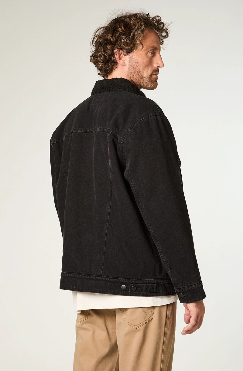 CHAQUETA HOMBRE SHERPA DENIM REGULAR FIT NEGRO - 4